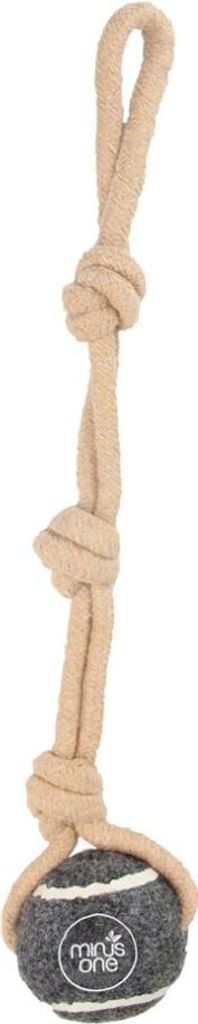 Minus One Dog Tennis Ball Rope Toy Single Grey