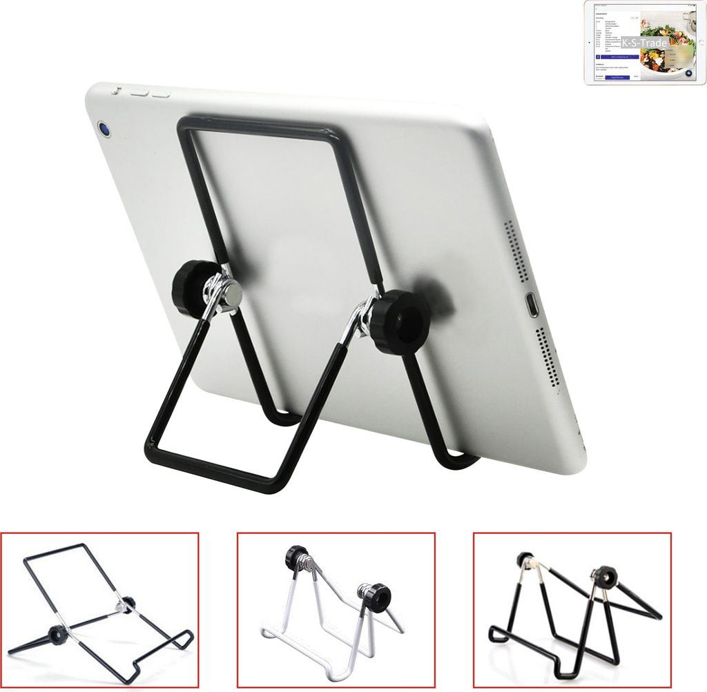 K-S-Trade Tablet-Ständer Tablet-Halterung Tablet-Aufsteller kompatibel mit Apple iPad (2020) Wi-Fi faltbarer Tischständer Tablet Halterung
