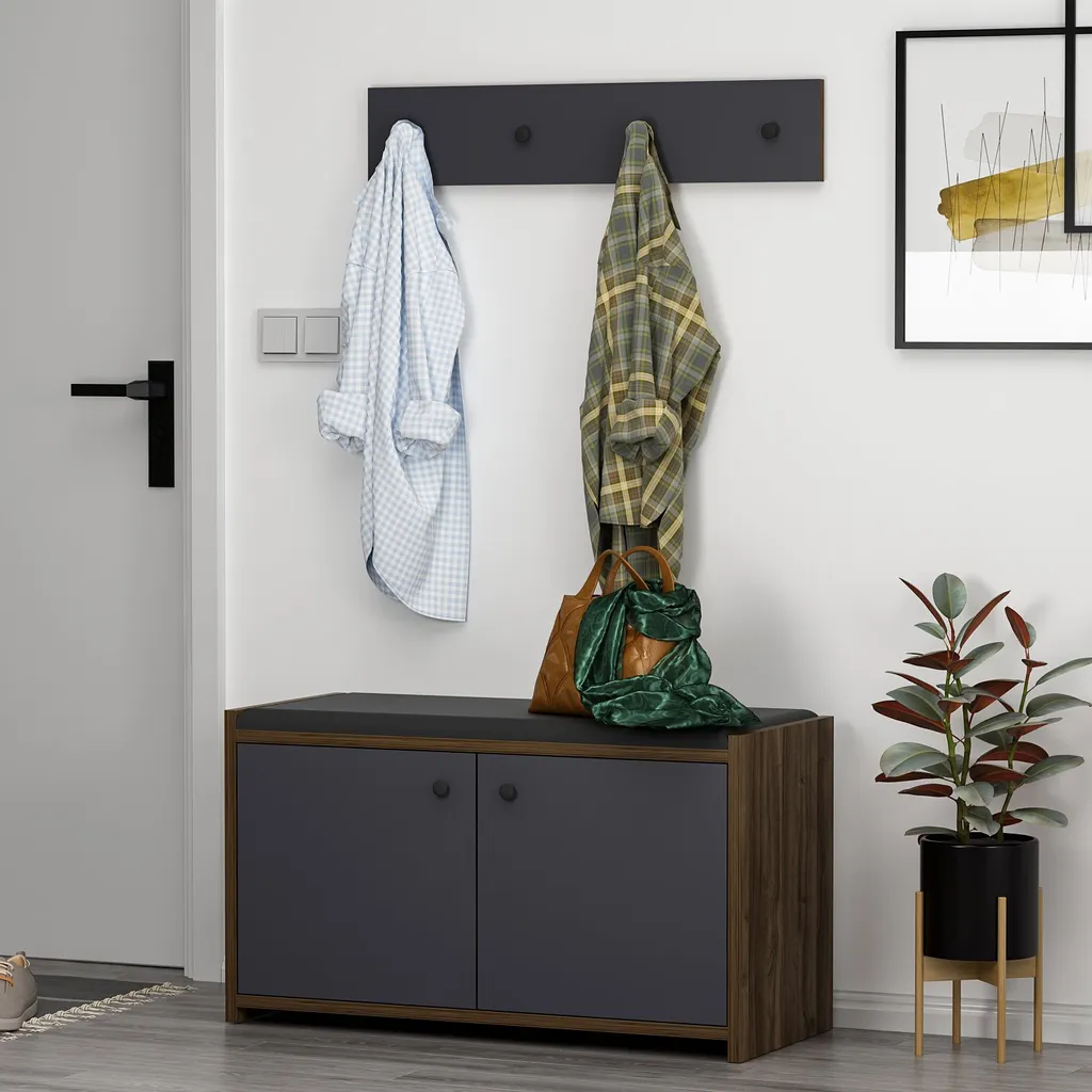 Meuble d'entrée pour chaussures anthracite Zen idéal petits appartements - 3