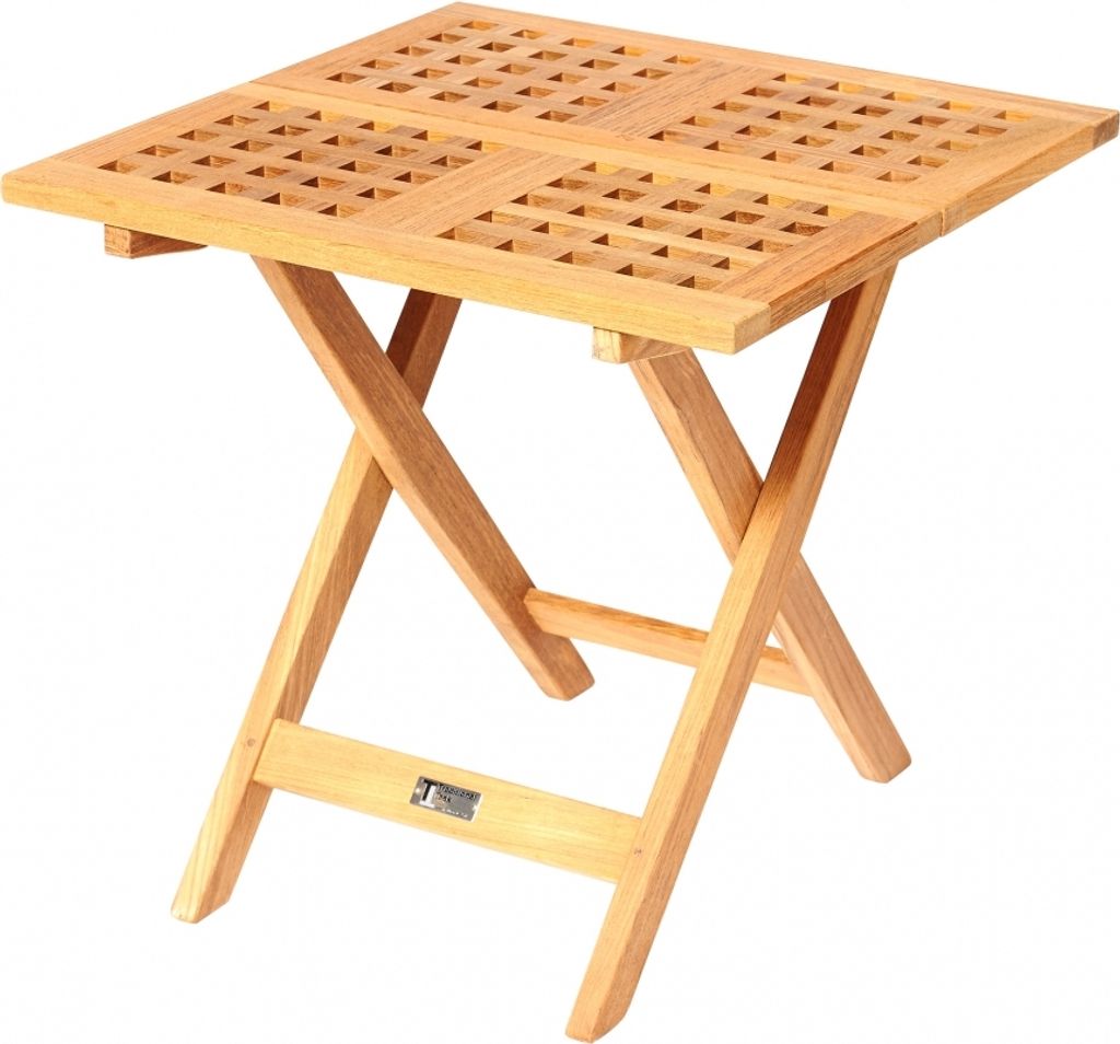 Lilly quadratischer Klapptisch 52x52 cm aus Teakholz Natur