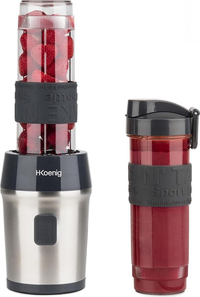 H.Koenig Mini Smoothie Maker Standmixer, Blender elektrisch, Transportabel Kompakt 570mL SMOO9 BPA-frei Leistungsstarke 300W, Mixer 2 tragbare