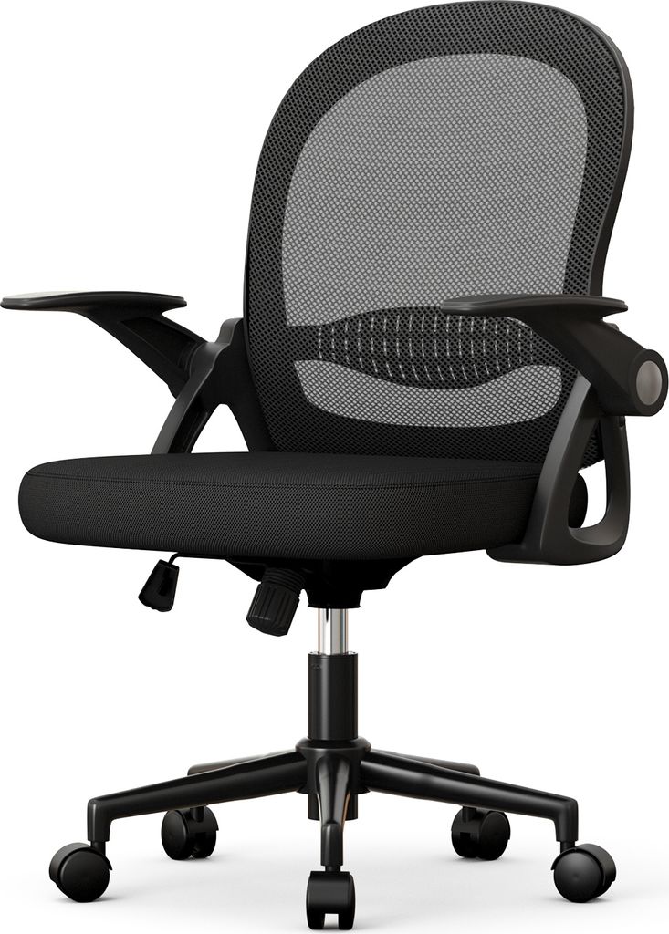 Bürostuhl Ergonomischer - Schreibtischstuhl mit Atmungsaktiv Netzbespannung - Hochklappbare Armlehnen - Höhenverstellbarer - 360° Drehstuhl - Sc...