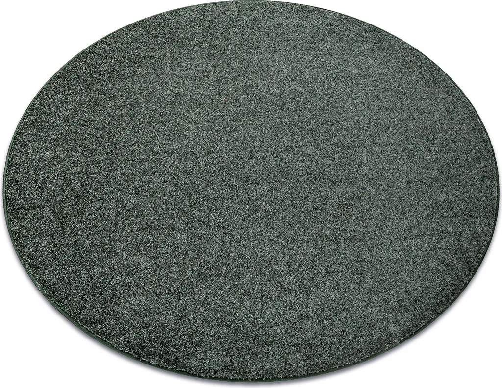 Tapis rond vert INDUS 27 uni de 100 cm de diamètre pour salon moderne