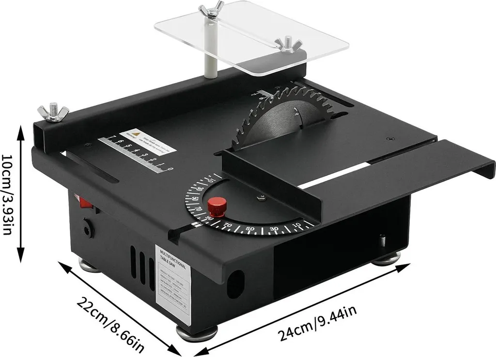 Mini scie de table à moteur puissant avec guide d'onglet ajustable - 2