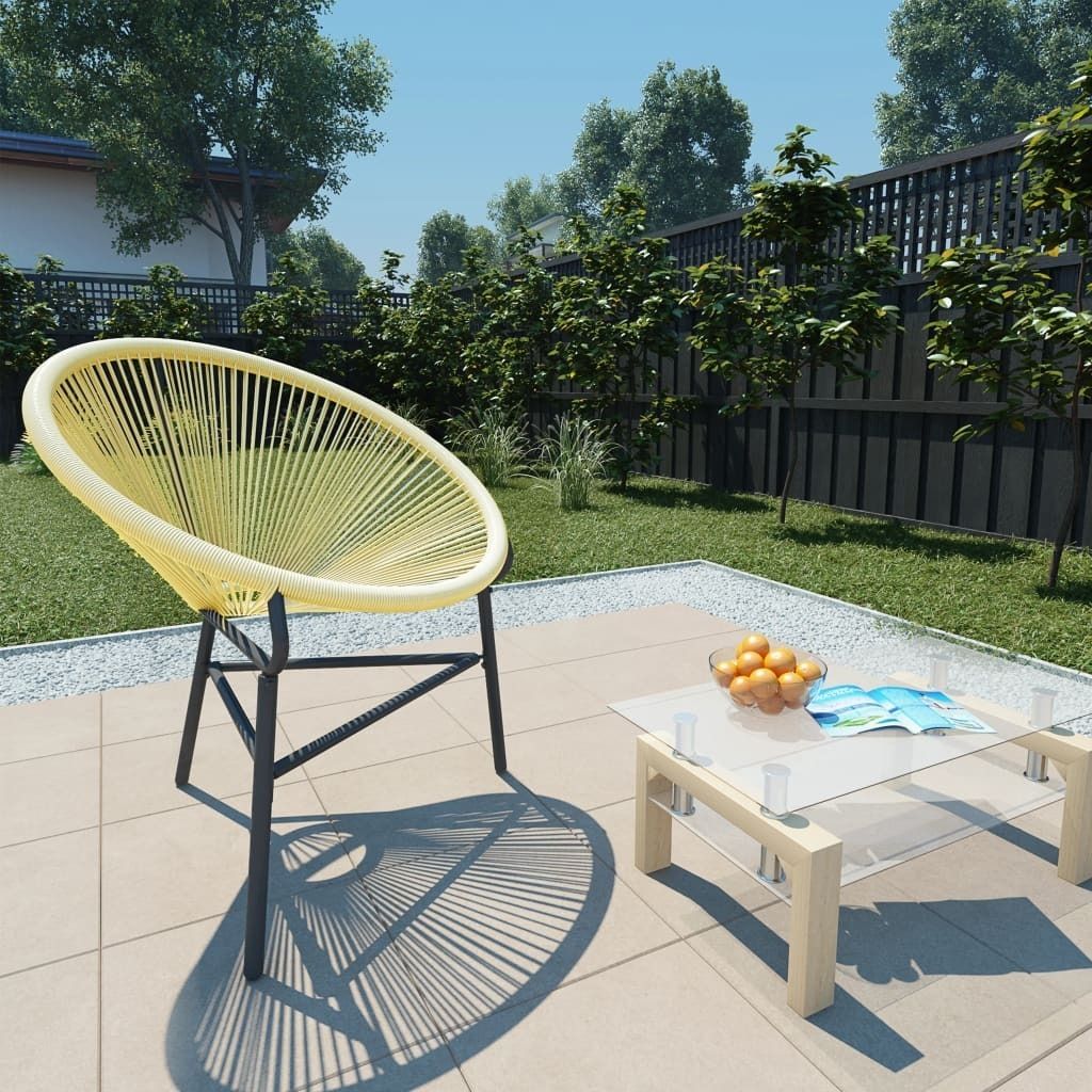 Eleganten-Stil Outdoor Relaxsessel,Balkonstuhl Garten-Acapulco-Stuhl Poly-Rattan Beige DE39164