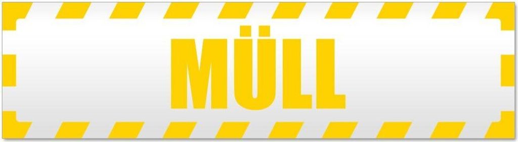 Kiwistar - Autoaufkleber - Gelb - 30 x 8 cm - Müll gestreift - Hinweis Aufkleber Sticker für Auto, Kfz, Fahrrad, PKW, LKW