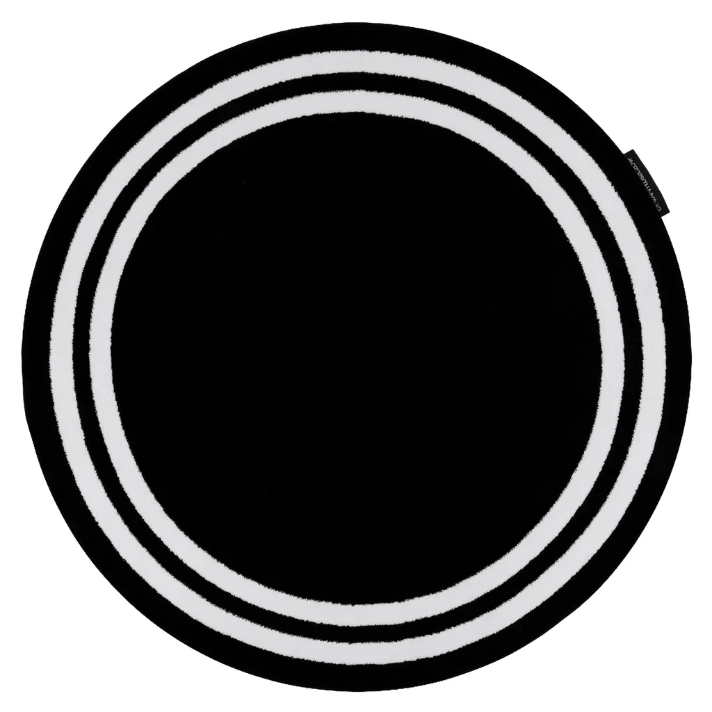 Tapis de salon rond HAMPTON noir 120 cm - Déco moderne pour studio