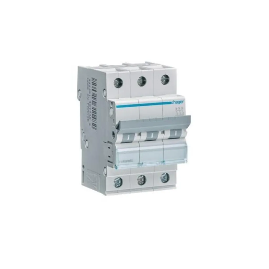 Disjoncteur Divisionnaire Hager 50A Tripolaire Courbe C MCN350 6kA