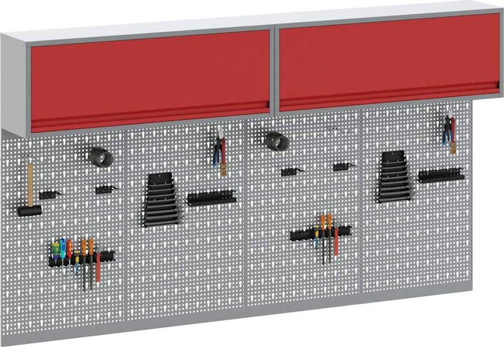 Werkzeugschrank-Set 6 pcs Rot Pulverbeschichteter Stahl