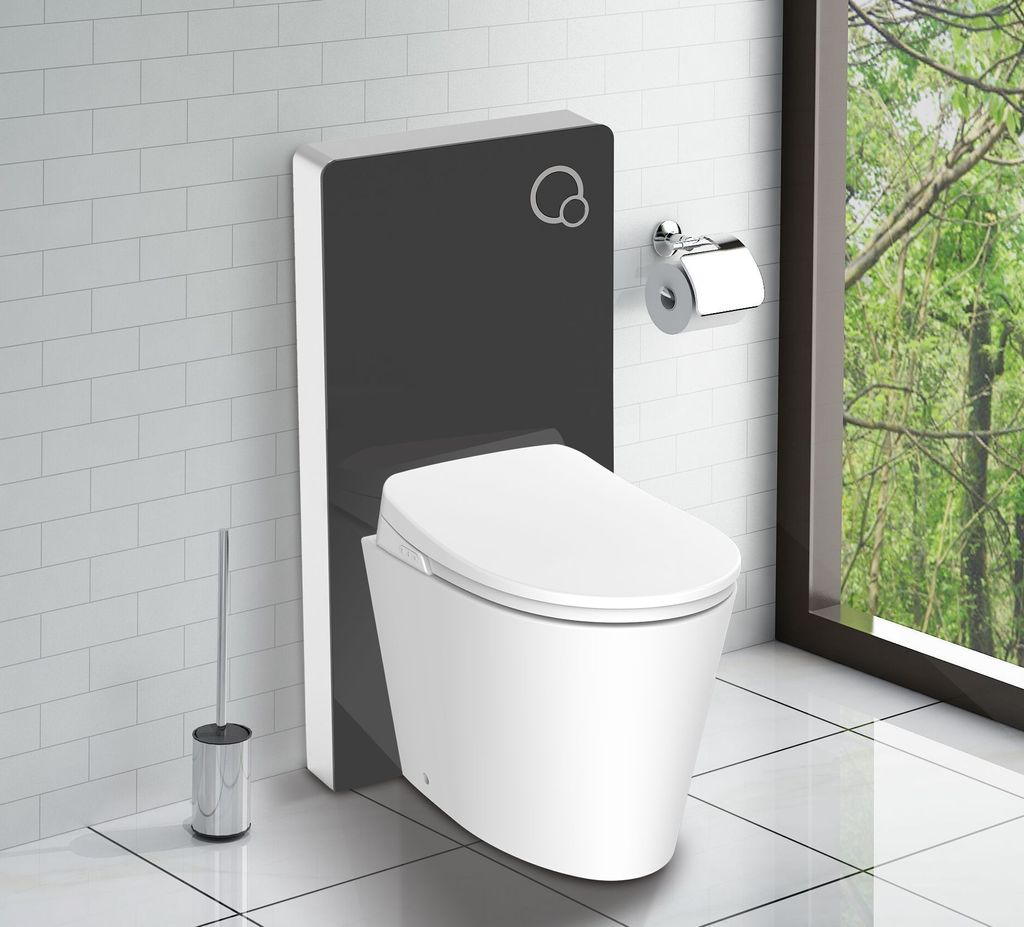 Schwarzglas Sanitärmodul für Stand-WC inkl. Produktbild