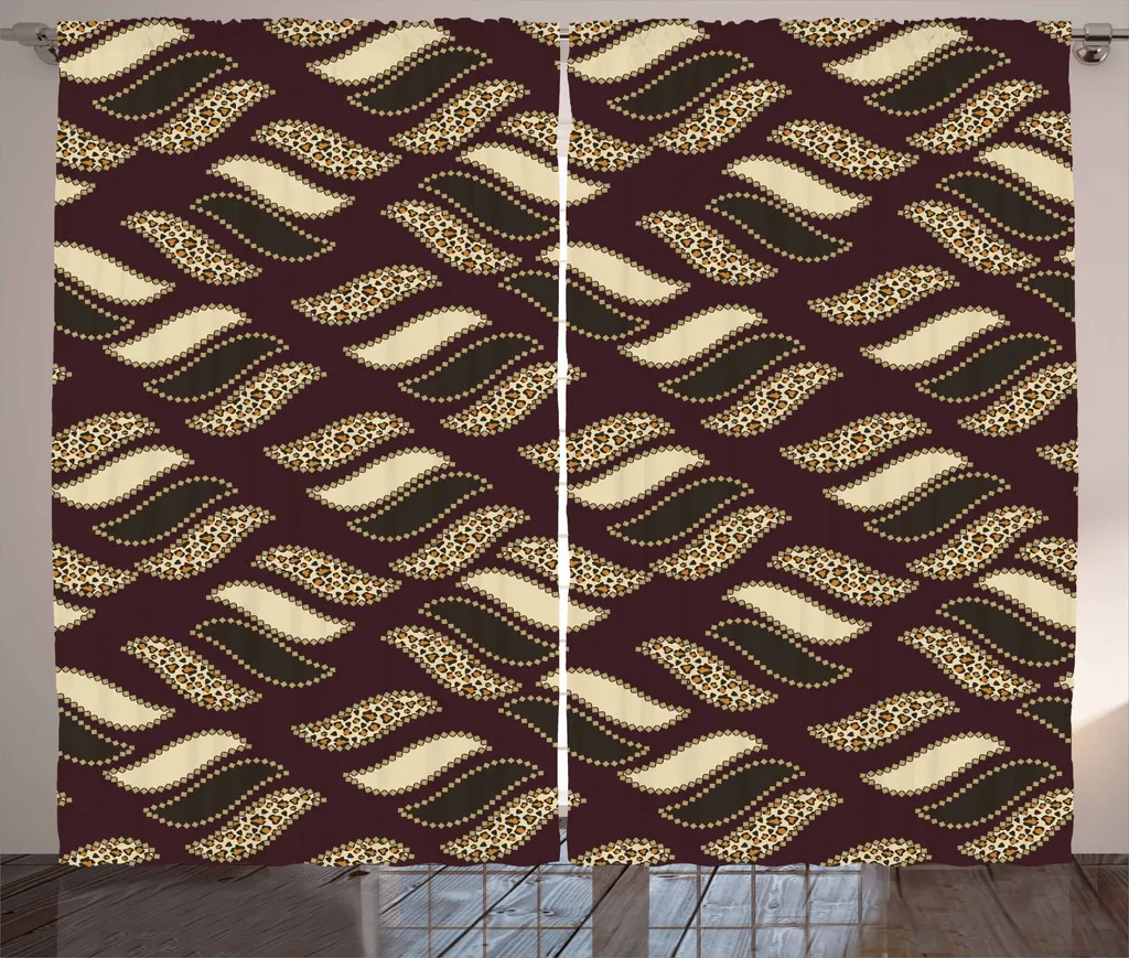 Rideau pour Grand Salon Décoration Africaine Rustique 280 x 225 cm