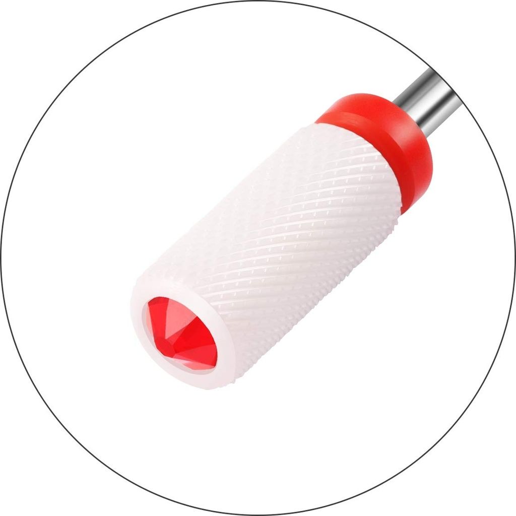 JCMASTER Premium Nagelfräser Aufsatz Keramik, 2.35mm Bit zylinder Gelnägel mit Crystal Acryl Maniküre, Pediküre, Hornhaut Nagelmodellagen Pro...