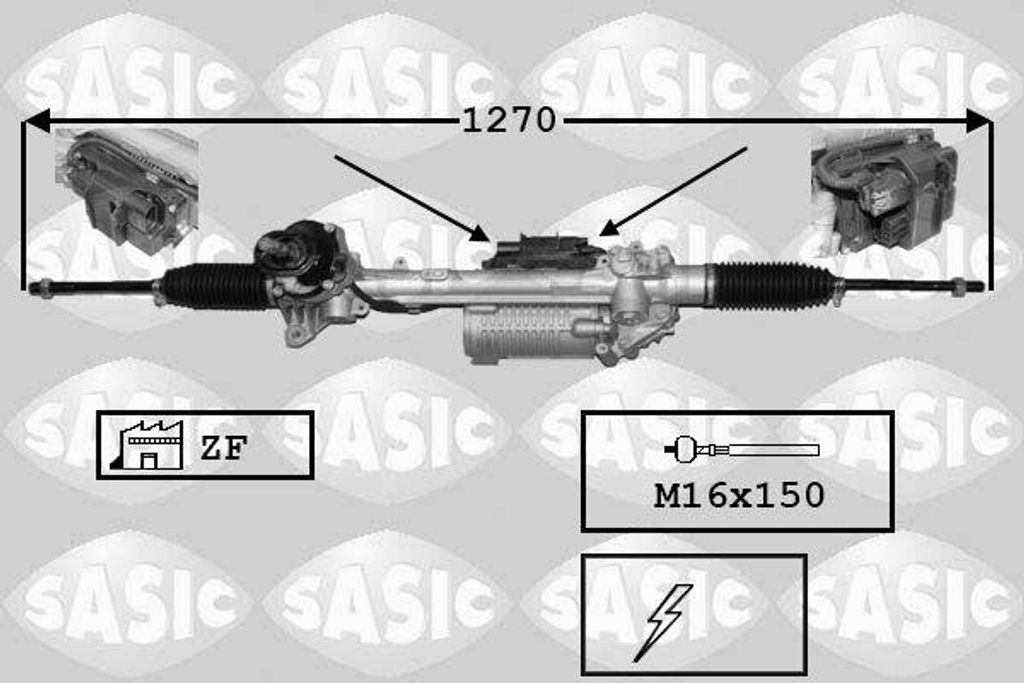 SASIC 7176059 Lenkgetriebe OE 1K1423051AE kompatibel mit A3 8P, Leon, Toledo, Octavia, Superb, Yeti, Golf V, Jetta, Touran