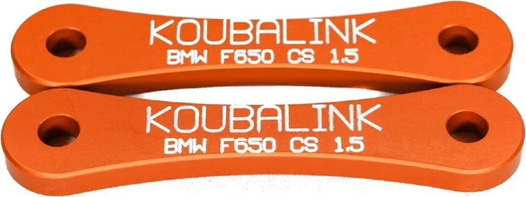 Kit Koubalink 38.1 mm Orange en alu usiné pour abaisser la BMW F650CS