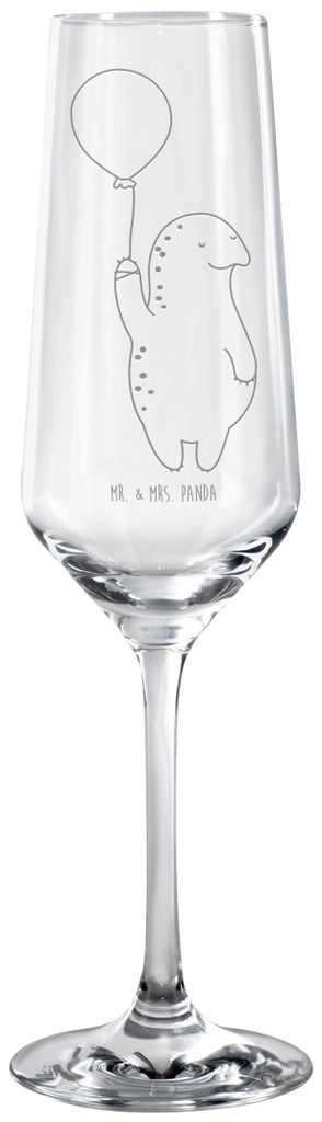 Mr. & Mrs. Panda Trinkglas Schildkröte Luftballon - Transparent - Geschenk, Jahrmarkt, Schildkröten, Sektglas, Glas, Sektflöte, graviert, Champa...