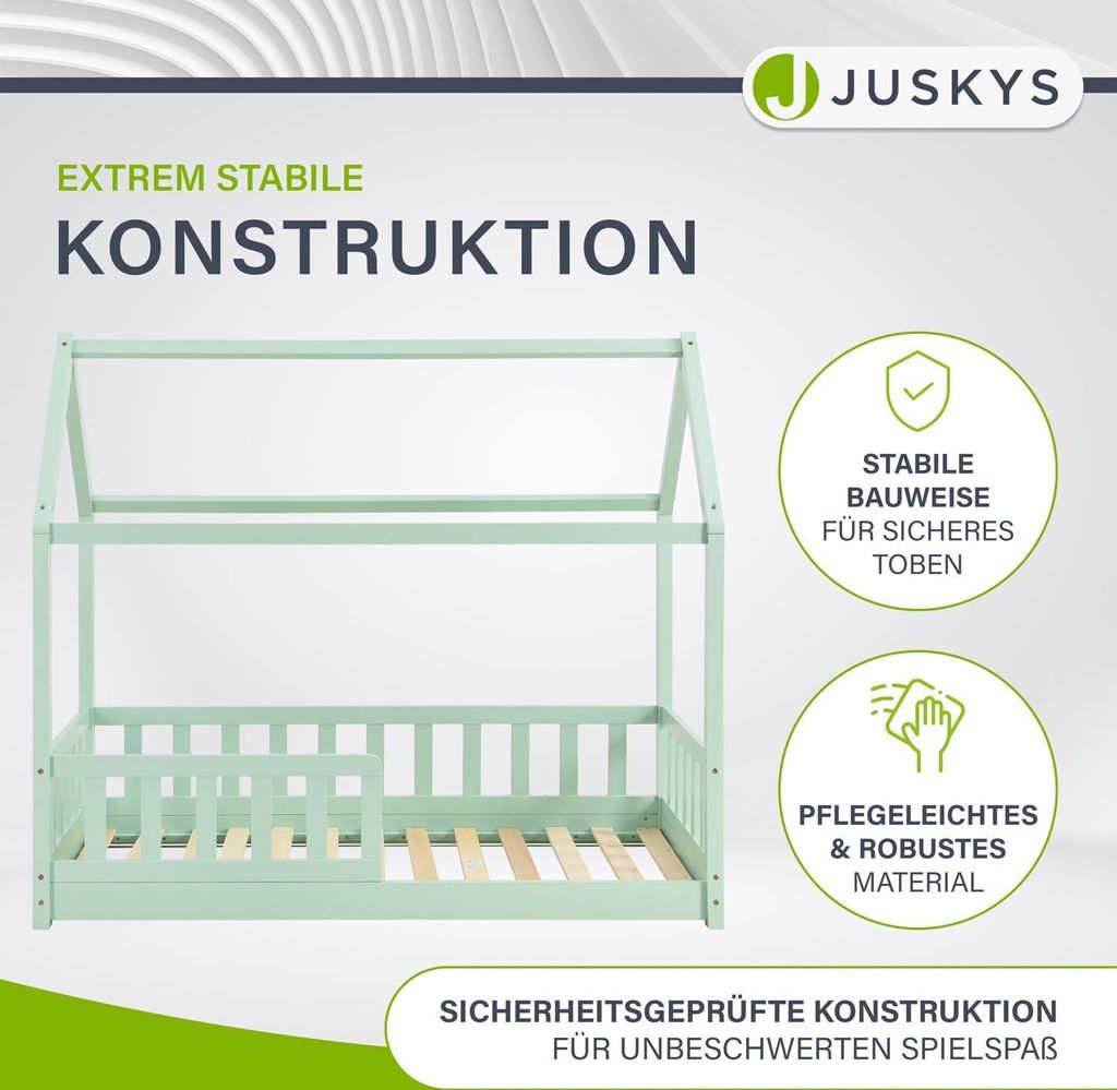 Juskys Kinderbett Marli 80 x 160 cm - Rausfallschutz, Produktbild 8