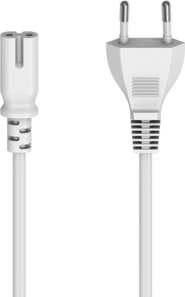 Hama 2-Pin Netzkabel Eurostecker 5m Weiß - Ersatz für