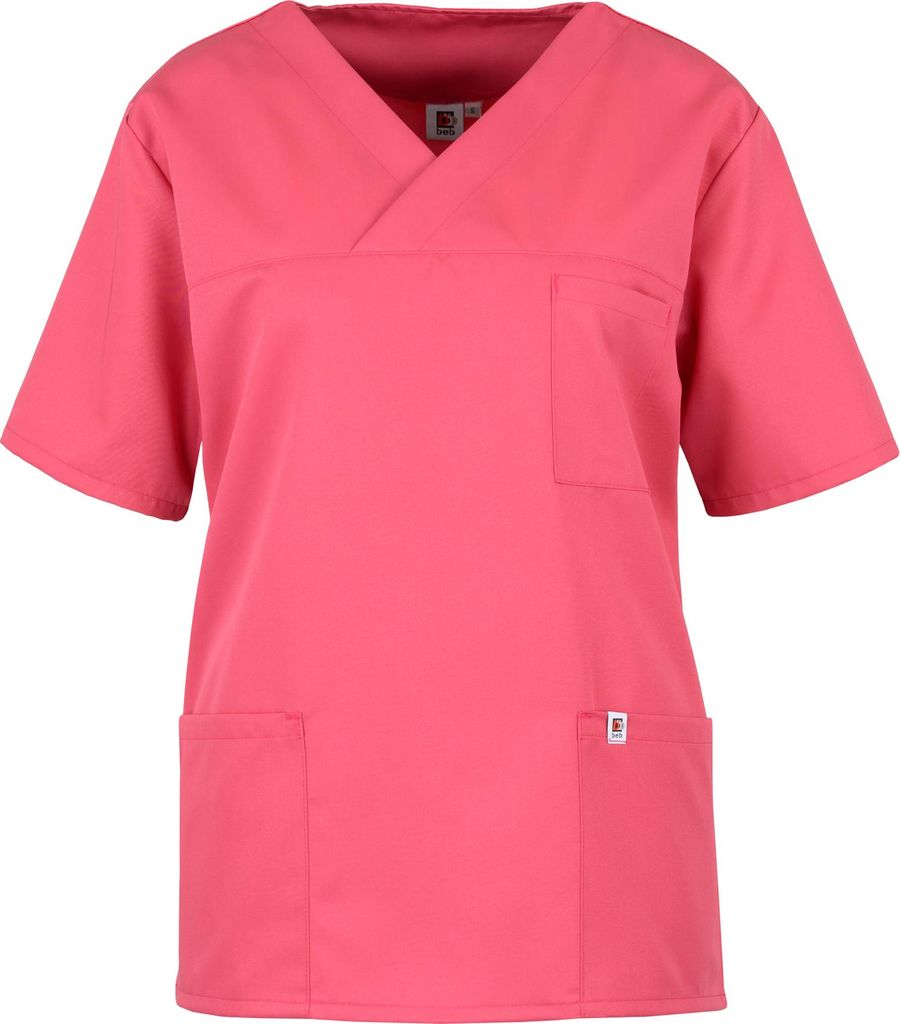 beb MEDIZIN/PFLEGE Unisex KASACK Kurz V-Neck Lyocell Pink 3XL