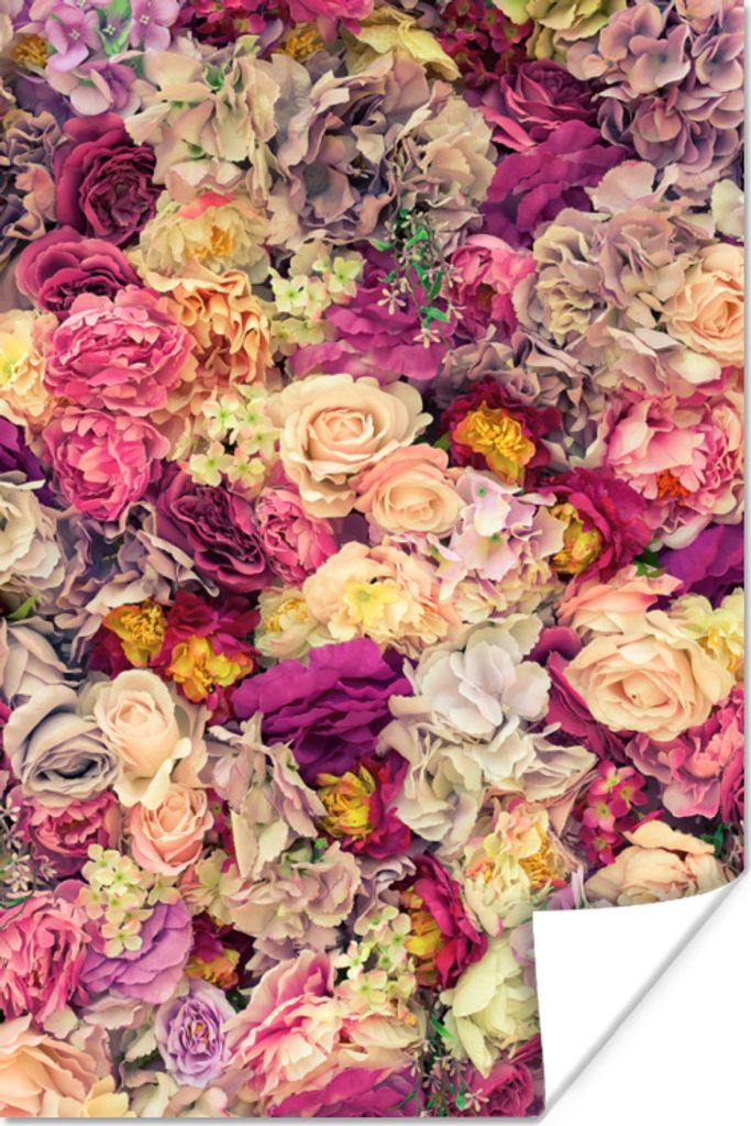 MuchoWow Poster Blumen - Rosen - Romantisch 120x180 cm - Kunstposter