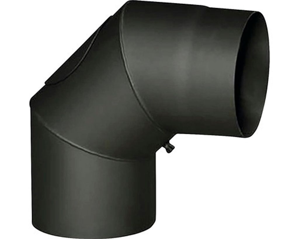 Coude de fumée Ø125/90° 1,5 mm avec nettoyeur Image du produit 