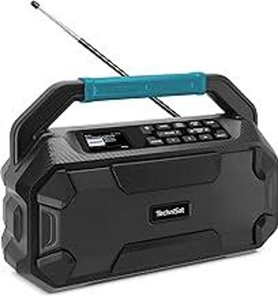 TechniSat Viola 231 OD – Makita Akku kompatibles Baustellenradio (DAB+, UKW, AUX in, Bluetooth, IPX4 Spritzwassergeschützt, 2 x 15 W Stereo Laut...