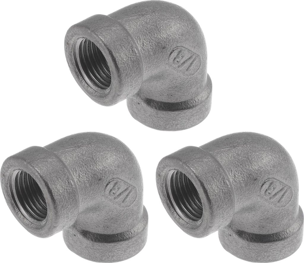 304 Edelstahl Rohrverbinder 1/8"BSPT 90 Grad Innengewinde Bogenverbinder 3 Stück