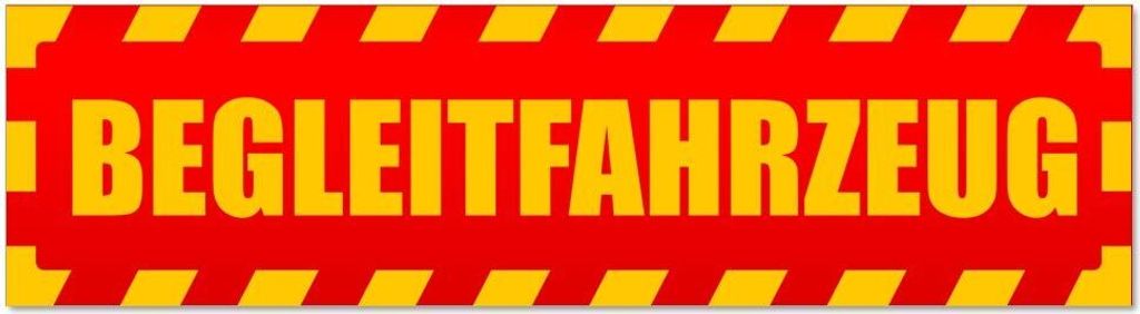 Kiwistar - Autoaufkleber - Rot - 20 x 5,3 cm - Begleitfahrzeug gestreift - Hinweis Aufkleber Sticker für Auto, Kfz, Fahrrad, PKW, LKW