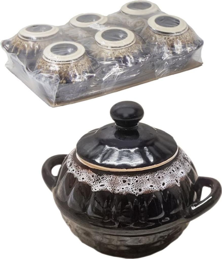 Keramiktopf Set Körbchen 6St je 0,6L Auflaufform Schaum Produktbild 