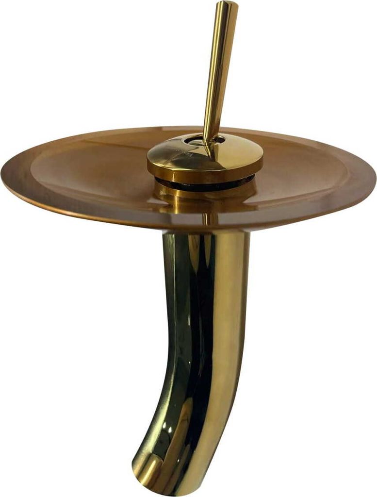 Domotechnika | Waschtischarmatur Moena - Gold - Glas-Wasserfall - Hochwertige Verarbeitung