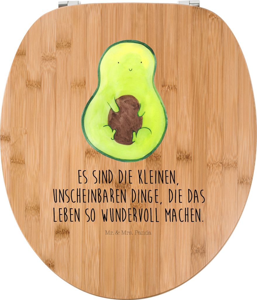 Mr. & Mrs. Panda Toilettendeckel Avocado Kern - Transparent - Geschenk, Pflanze, Baby, WC Brille, Spruch Leben, Sitz, Klobrille, Liebe, WC-Sitz, Ve...