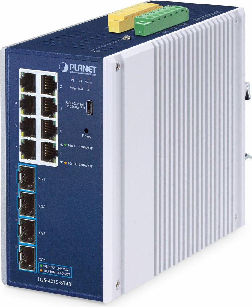 Planet Industrial L2/L4 8-Port Managed Switch IGS-4215-8T4X