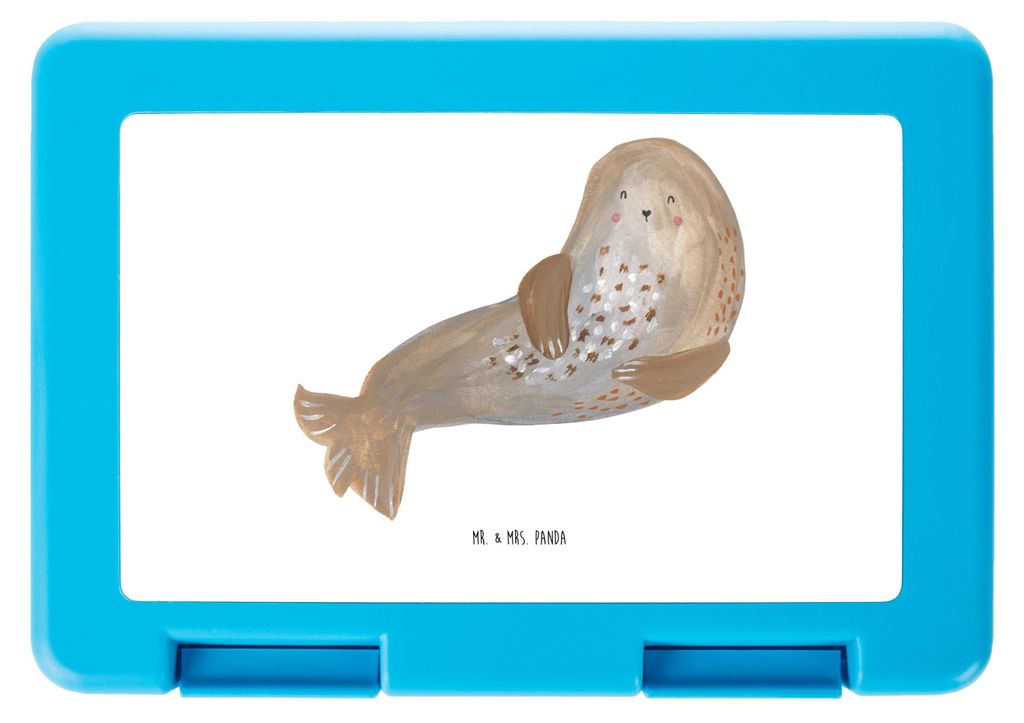 Mr. & Mrs. Panda Bento Box Robbe Lachen - Weiß - Geschenk, Snackbox, Robben, Lunchbox, Lustige Sprüche, Meal Prep, Strand, Vorratsbehälter, Seeh...