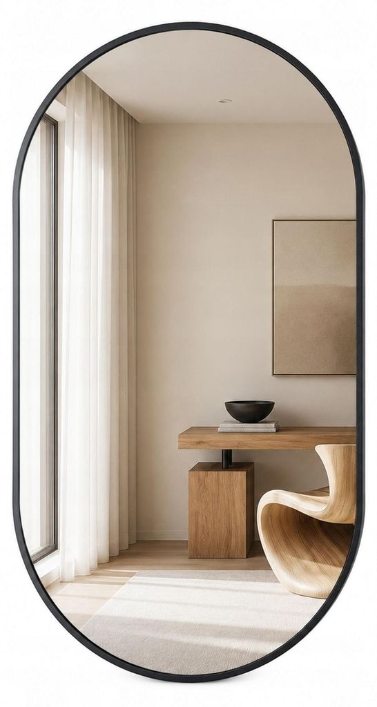Styler Eclipse 1 Wandspiegel Oval 50 x 70 cm mit schwarzem Produktbild 