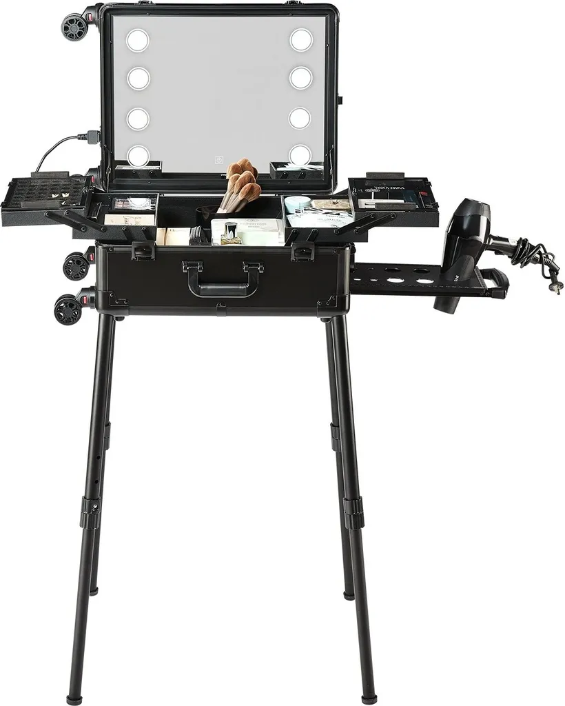 Trolley maquillage professionnel autonome, studio mobile avec enceinte - 10
