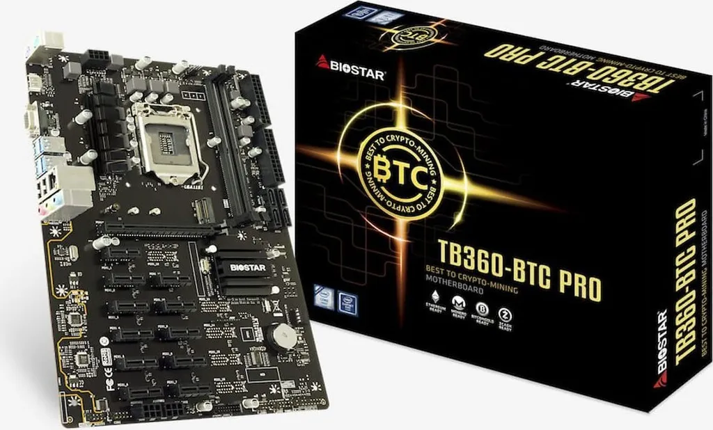 Carte mère de minage Biostar TB360-BTC 2.0 PRO pour 12 cartes graphiques
