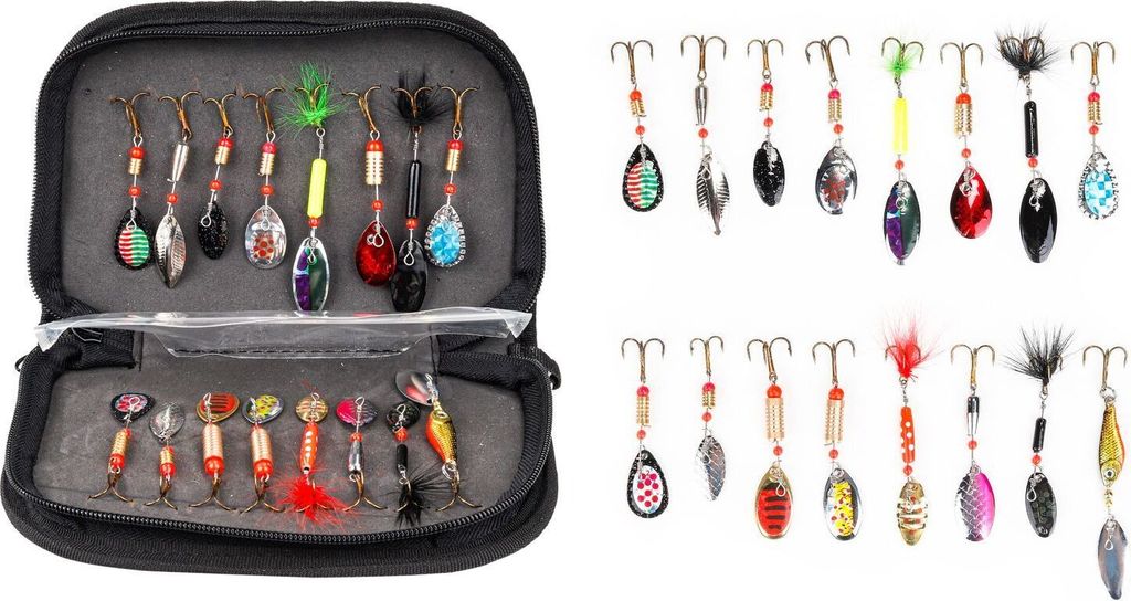 Boddenangler Forellen Barsch Zander Spinner Set m. Tasche Produktbild 