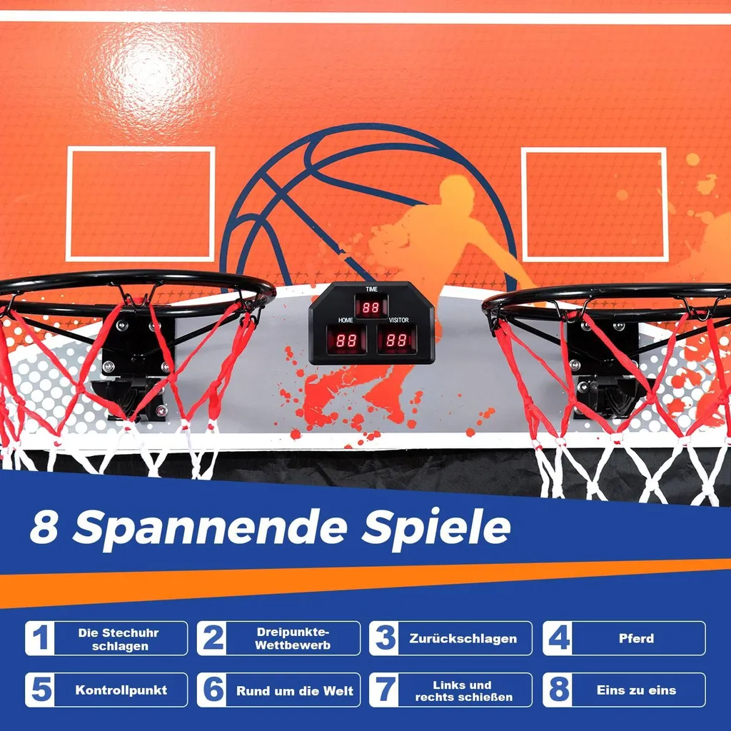 Jeu de basket arcade pliable 8 modes avec compteur électronique - 3