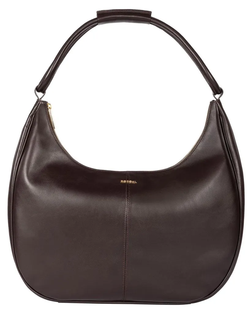 Sac à main en cuir véritable ROECKL Solea, modèle marron foncé