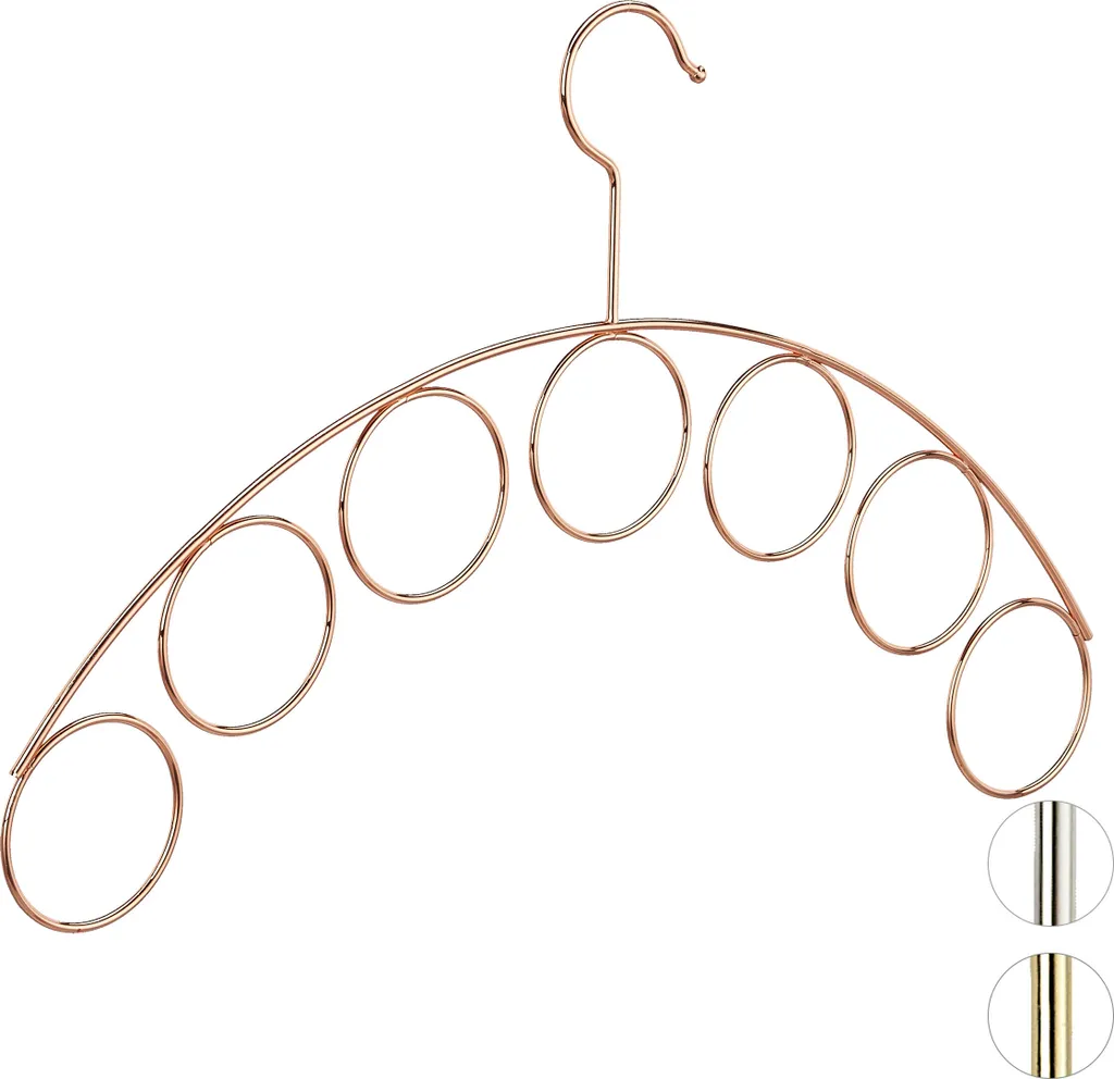 Appendiabiti Metallo Rame Relaxdays Set 4 pz | Porta Cravatte e Cinture