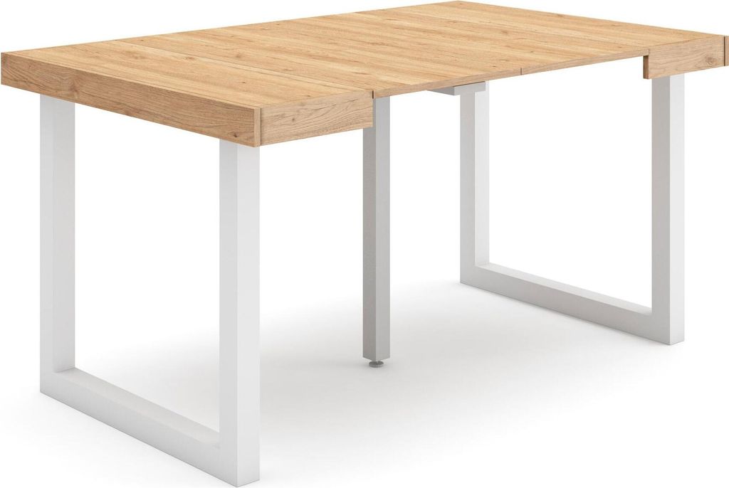 Ausziehbarertisch, 140x90x73cm, Für 6 Gäste, Massivholz Beine, Eiche