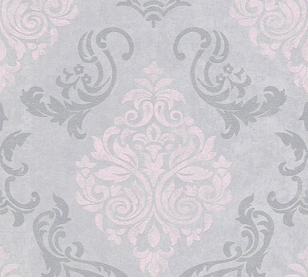 Profhome 953726-GU Barock Vliestapete Metallic Effekt grau Produktbild 