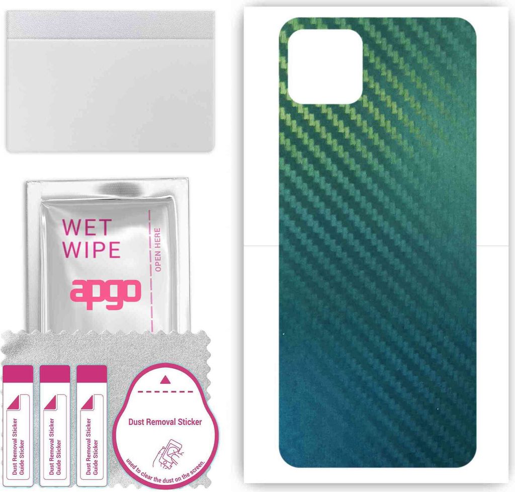apgo Rückseite Schutzfolie, Skin, kompatibel mit Oppo A72N 5G, Hinten Displayschutzfolie aus Vinylfolie, kratzfest, einfache Montage - Kohlenstoff...
