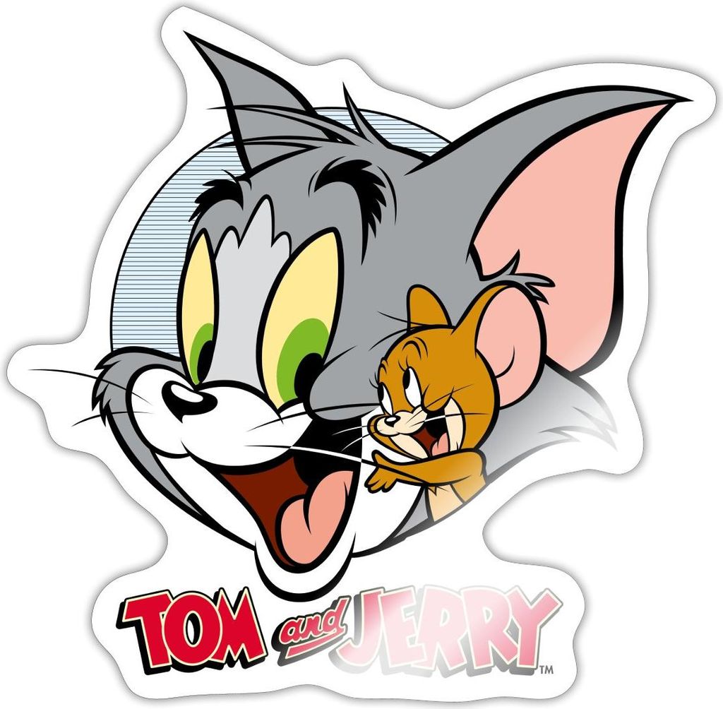 Spreadshirt Tom Und Jerry Verschmust Sticker Aufkleber, 10 x 10 cm, Weiß glänzend