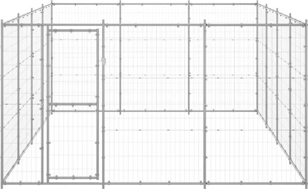 vidaXL Outdoor-Hundezwinger Verzinkter Stahl 14,52 m²
