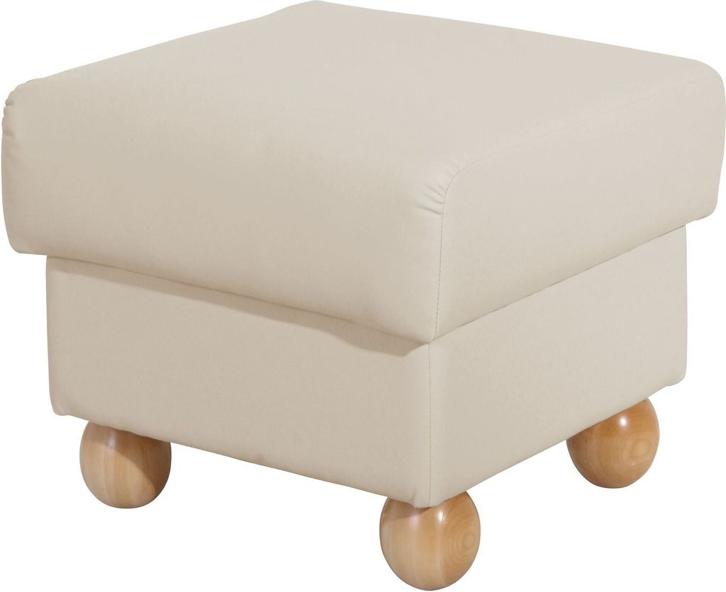 Hocker Kasha Bezug Kunstleder Buche natur / beige 22288