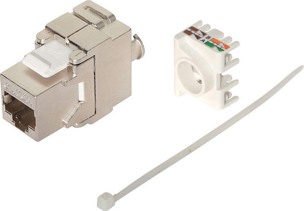 8x Keystone Cat.6A , Jack Modul RJ45 10 GBit/s 500MHz werkzeuglos