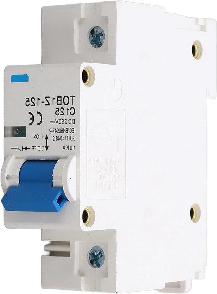 Disjoncteur 125A DC 250V Montage Rail DIN pour Voiture Électrique 1P