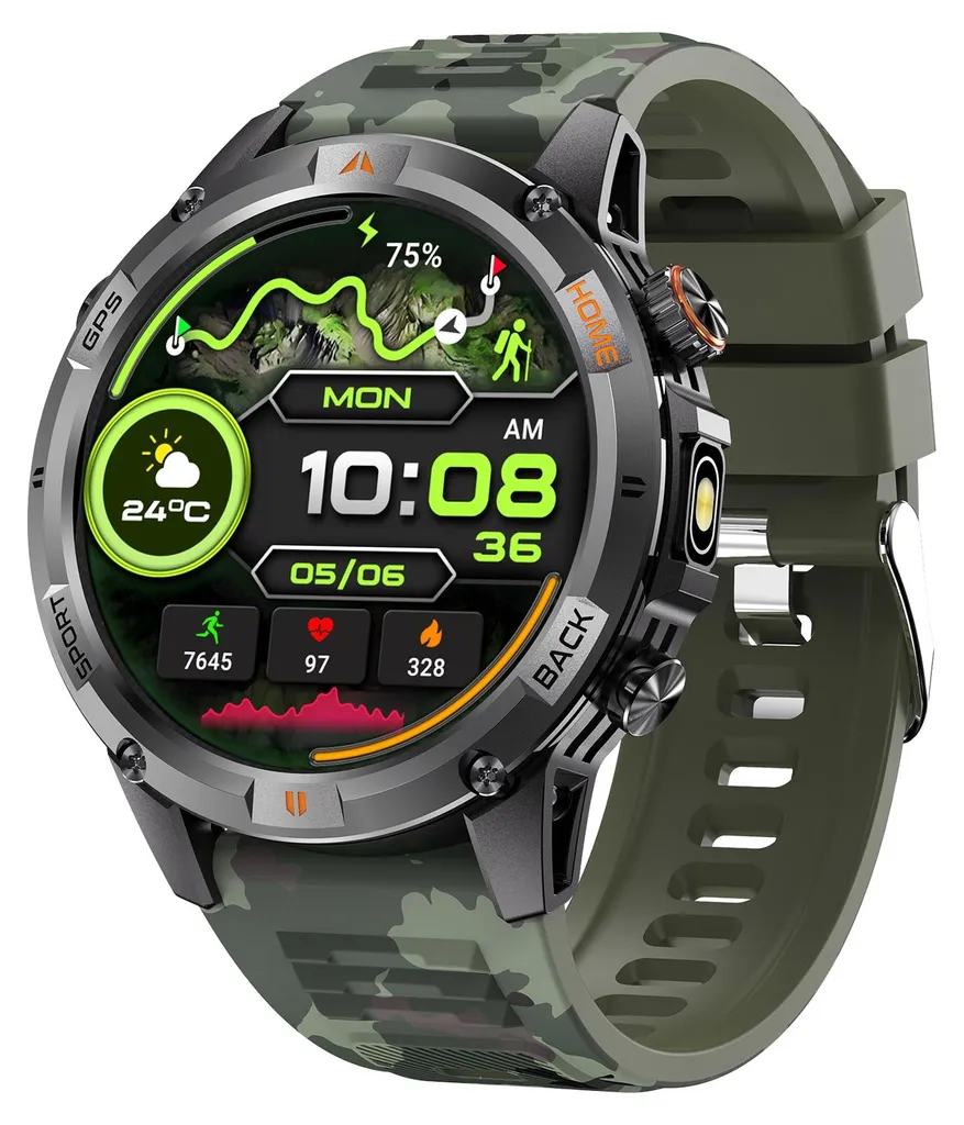 Montre connectée GPS haute résolution 360x360 avec suivi multisports