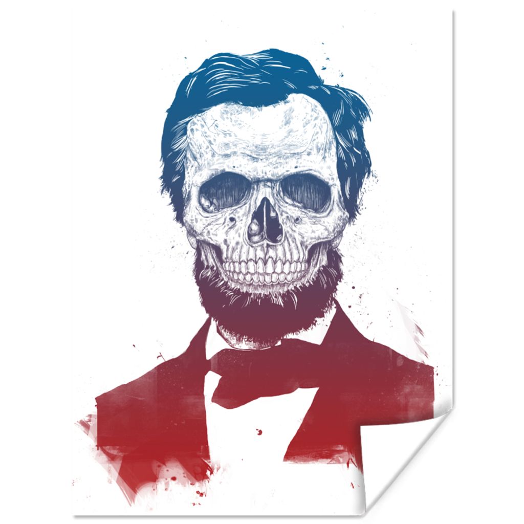 MuchoWow Poster Totenkopf - Anzug - Bart - Frisur 60x80 cm - Schlafzimmer Dekoration