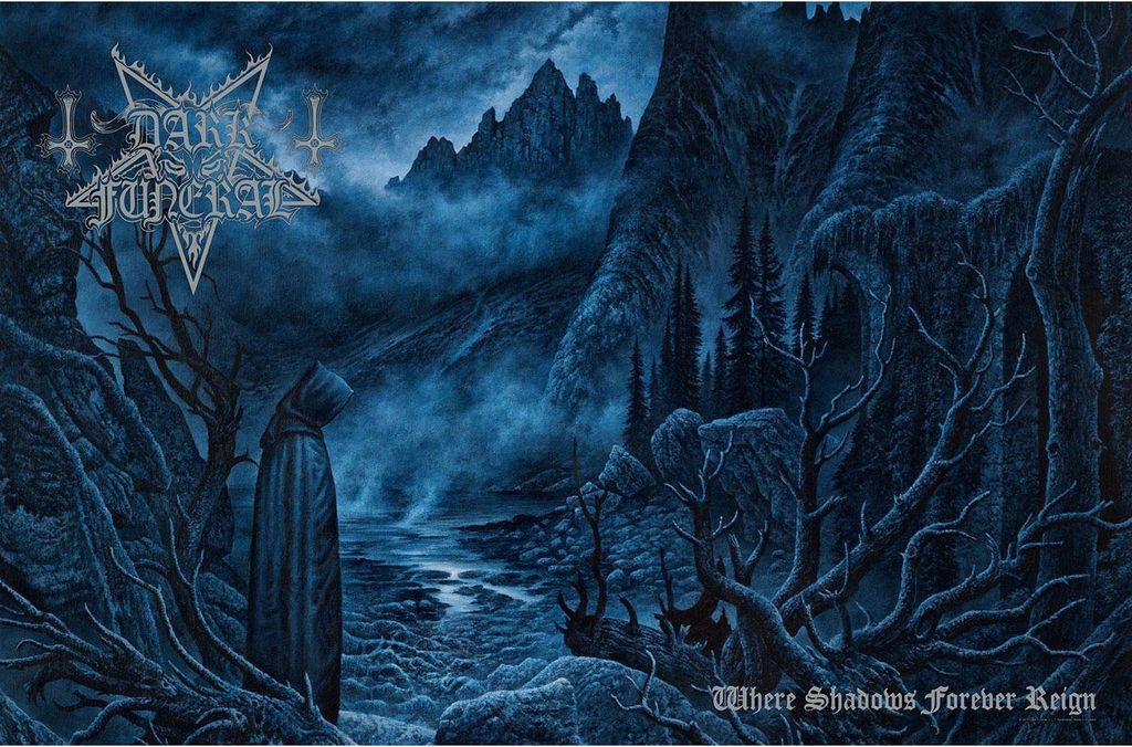 Dark Funeral - Poster "Where Shadows Forever Reign", Stoff RO6228 (106 cm x 70 cm) (Blau/Schwarz)